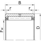 Подшипники роликовые радиальные игольчатые однорядные без внутреннего кольца с сепаратором со вставными бортиками
