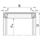 Подшипники роликовые игольчатые со штампованным наружным кольцом со сквозным отверстием без сепаратора