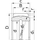 Подшипники шарнирные с отверстиями и канавками для смазки во внутреннем кольце и с разломом наружного кольца в продольном направлении