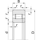Подшипники роликовые радиальные с короткими цилиндрическими роликами с однобортовым внутренним кольцом и с плоским упорным кольцом