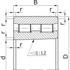 Подшипники роликовые радиальные двухрядные с короткими цилиндрическими роликами с коническим отверстием внутреннего кольца с бортами на внутреннем кольце